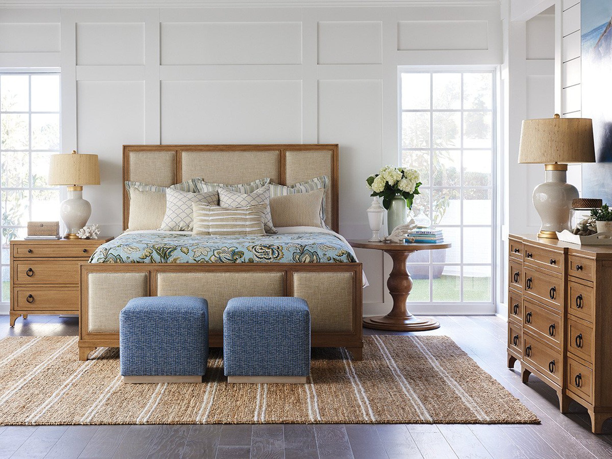 Barclay Butera Newport Crystal Cove Upholstered Panel Bed