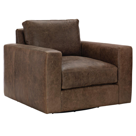 Bernhardt Dawkins Leather Swivel Chair