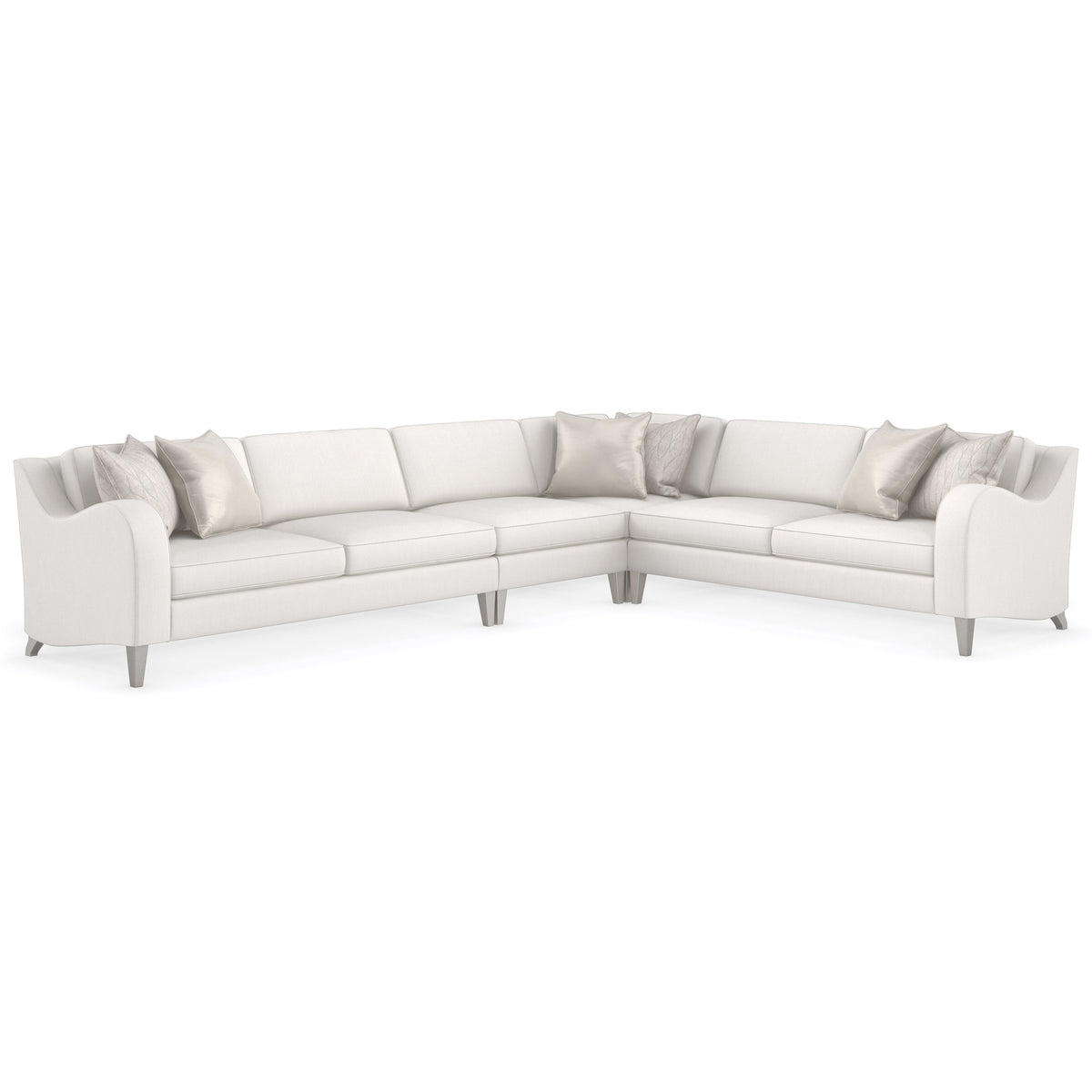 High sectional sofa bed with tapered metal legs Richard