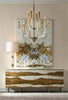 John Richard Acrylic And Brass Ten-Light Chandelier