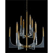 John Richard Acrylic And Brass Ten-Light Chandelier