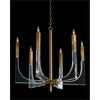 John Richard Acrylic And Brass Six-Light Chandelier