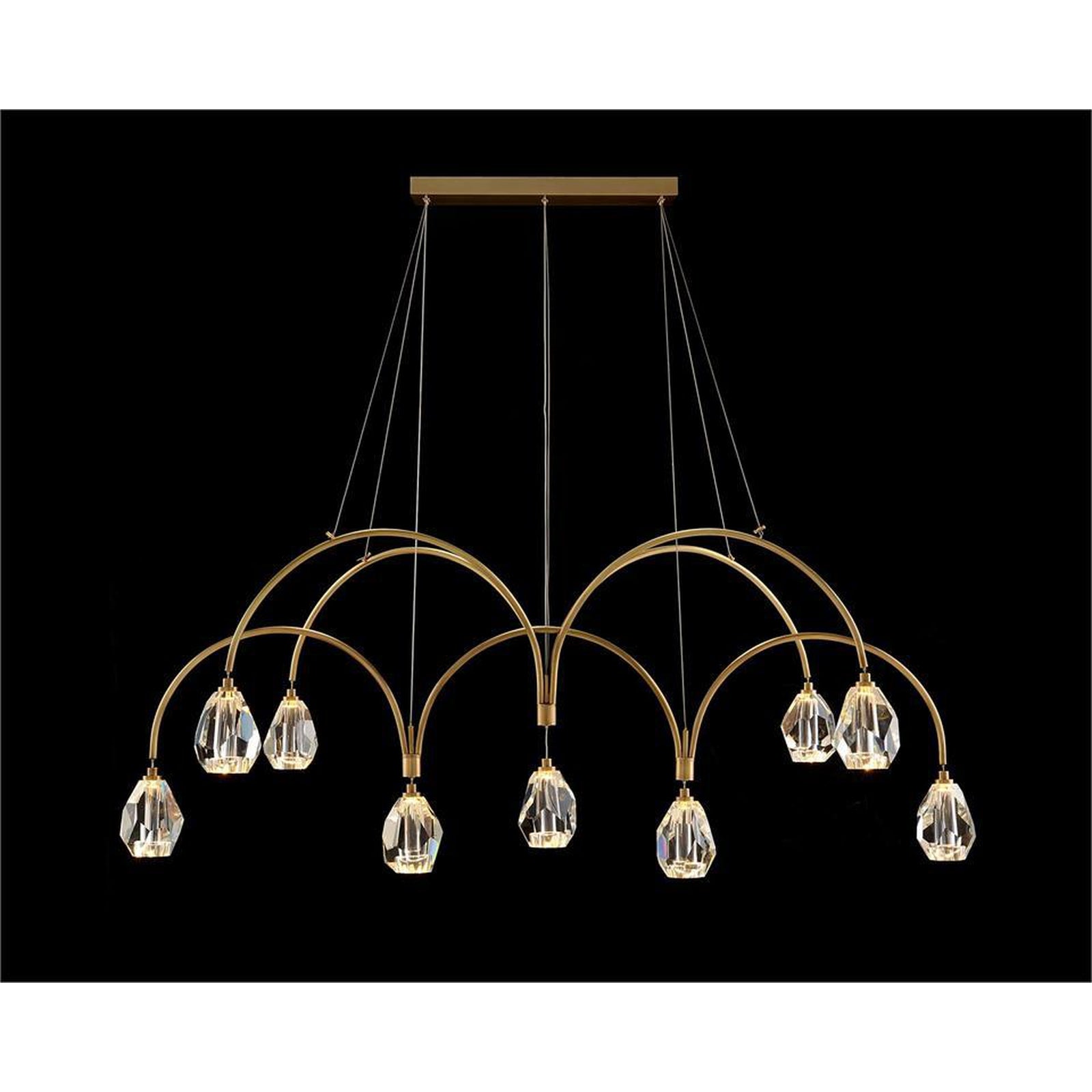 John Richard Faceted Cut Crystal Nine-Light Chandelier