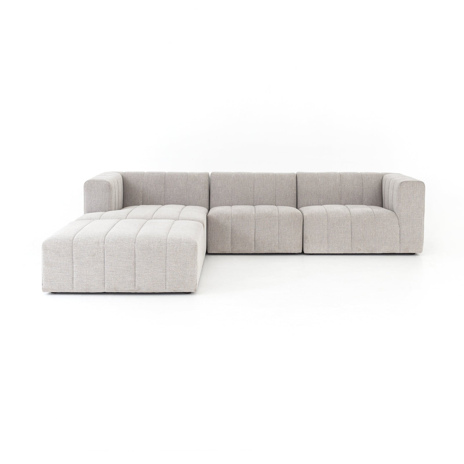 Four Hands Langham Channeled 3 PC Sectional with Ottoman