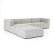 Four Hands Langham Channeled 3 PC Sectional with Ottoman