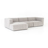 Four Hands Langham Channeled 3 PC Sectional with Ottoman