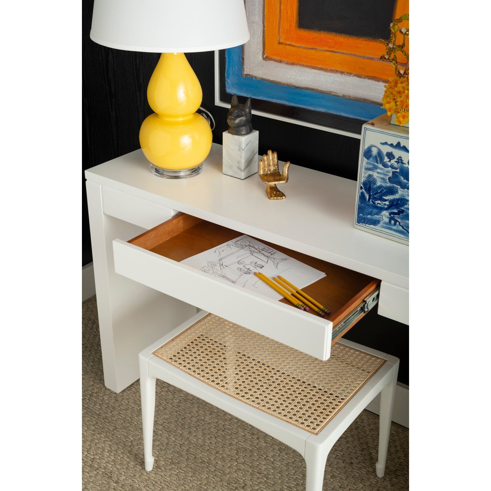 Villa & House Morgan Grasscloth Console Table by Bungalow 5