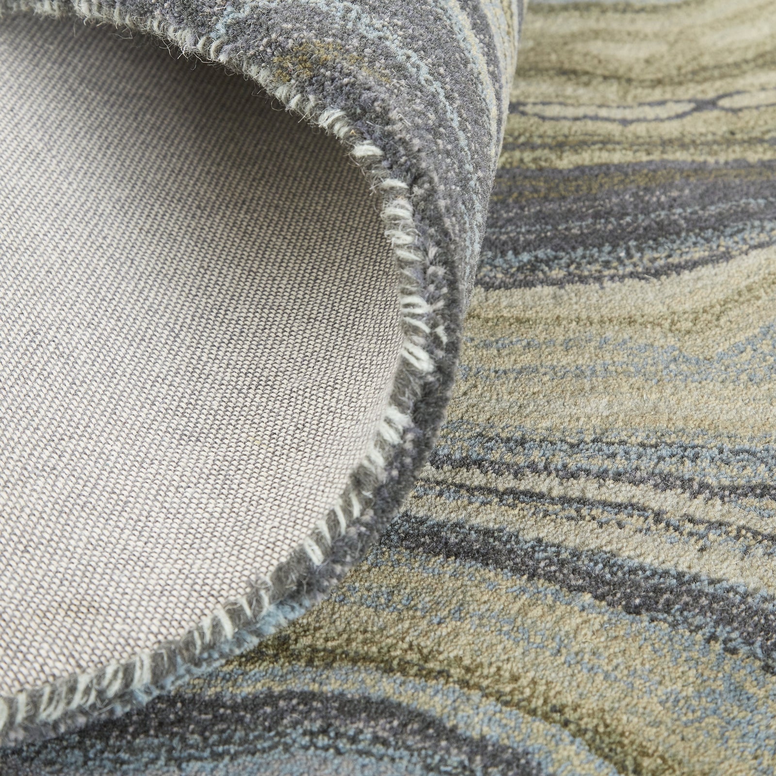 Feizy Amira 8631F Rug in Green / Gray