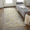 Feizy Aura 3563F Rug in Gray / Beige