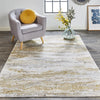 Feizy Aura 3735F Rug in Beige / Gold