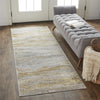 Feizy Aura 3735F Rug in Beige / Gold