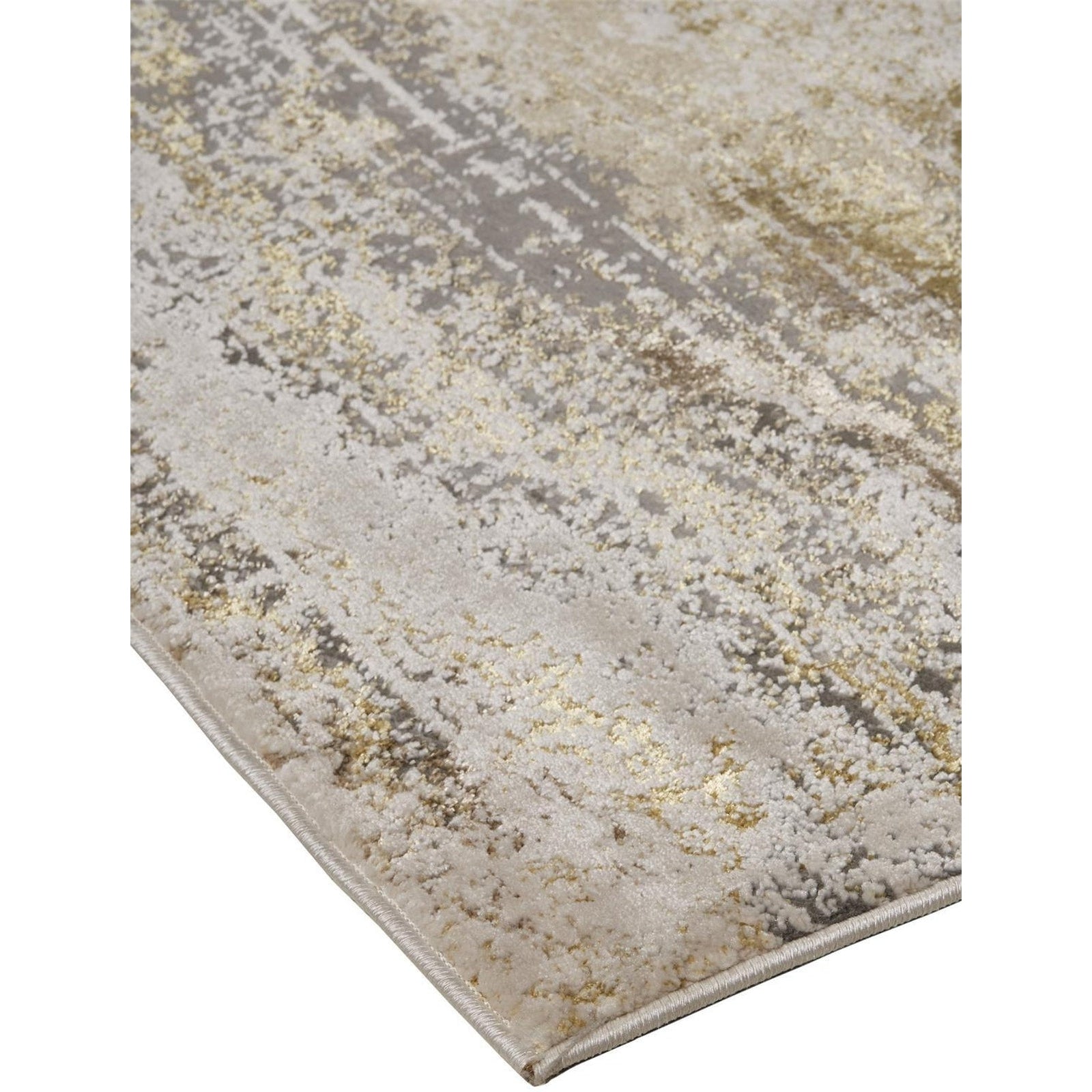 Feizy Aura 3735F Rug in Beige / Gold