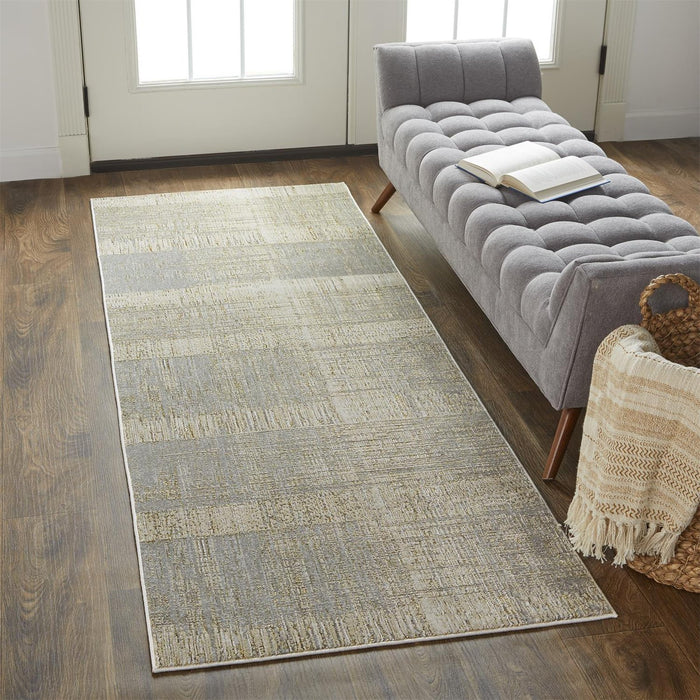 Feizy Aura 3736F Rug in Gray / Beige