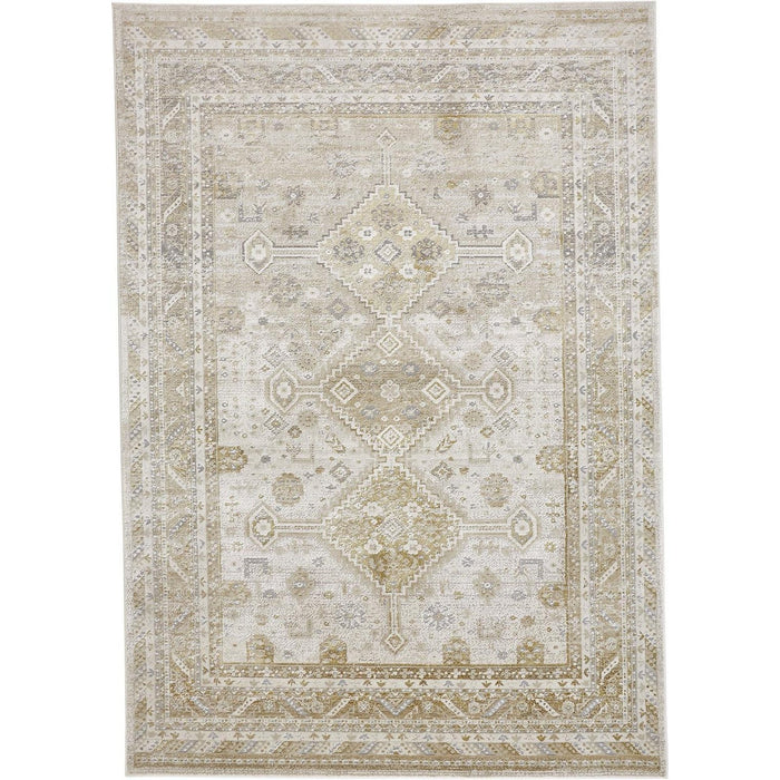 Feizy Aura 3738F Rug in Gold / Beige