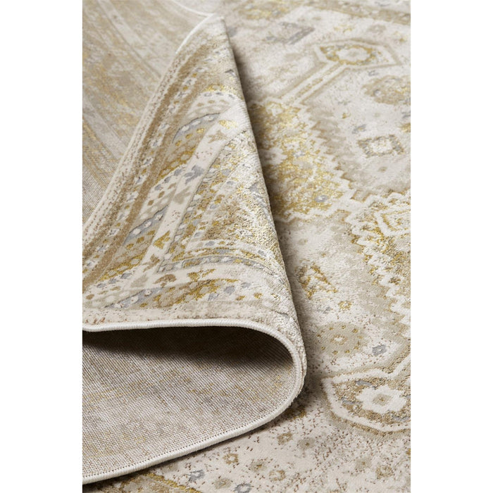 Feizy Aura 3738F Rug in Gold / Beige