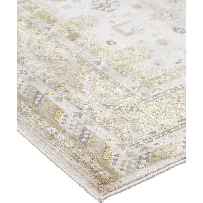 Feizy Aura 3738F Rug in Gold / Beige