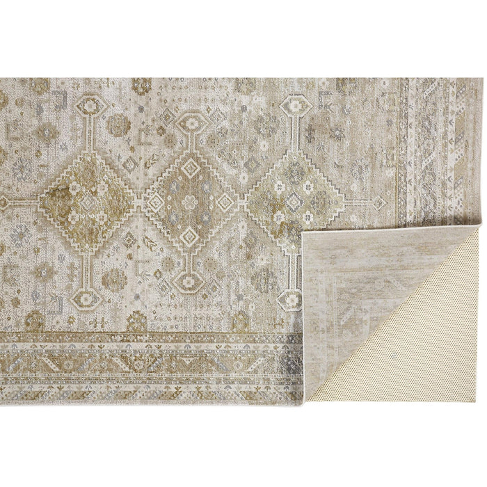 Feizy Aura 3738F Rug in Gold / Beige