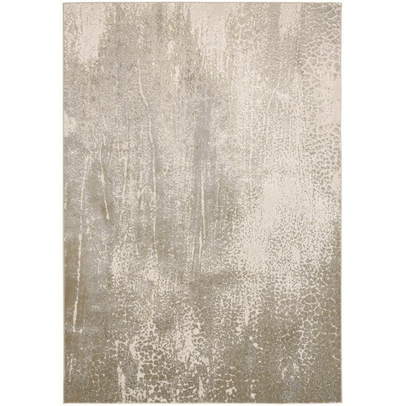 Feizy Aura 3739F Rug in Ivory / Gold