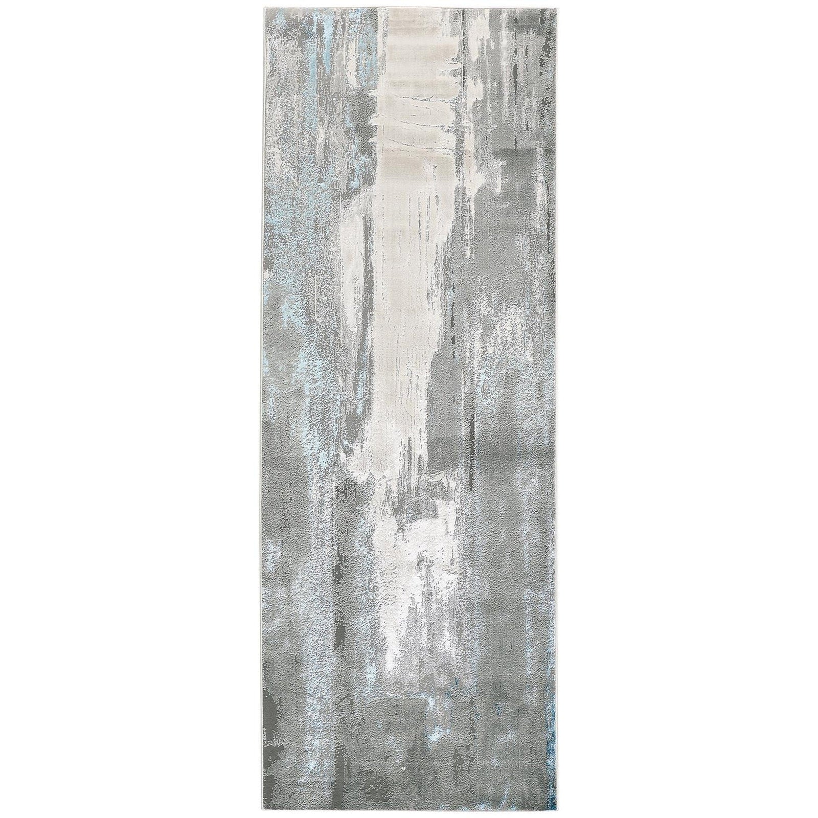 Feizy Azure 3406F Rug in Silver / Teal