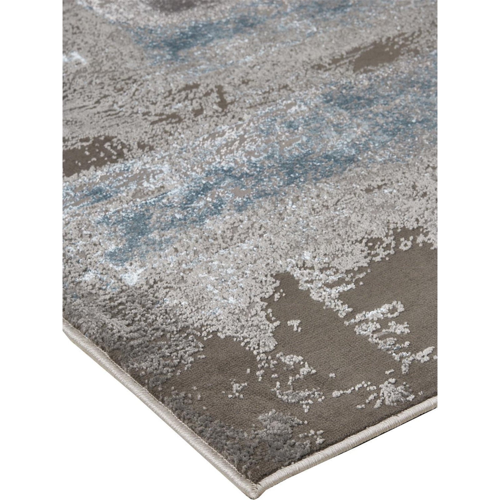 Feizy Azure 3406F Rug in Silver / Teal