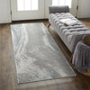 Feizy Azure 3524F Rug in Silver / Teal