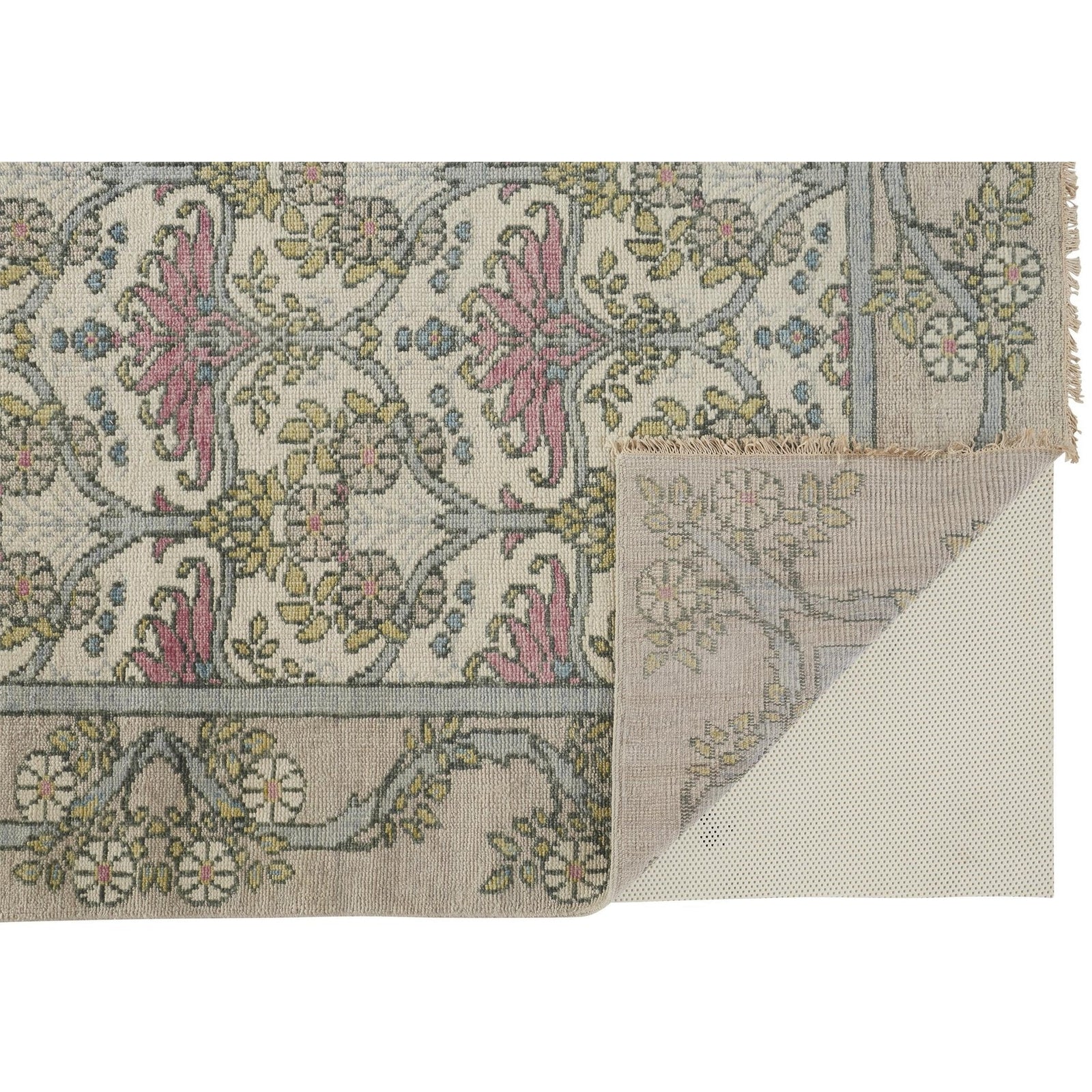 Feizy Beall 6714F Rug in Gray / Pink
