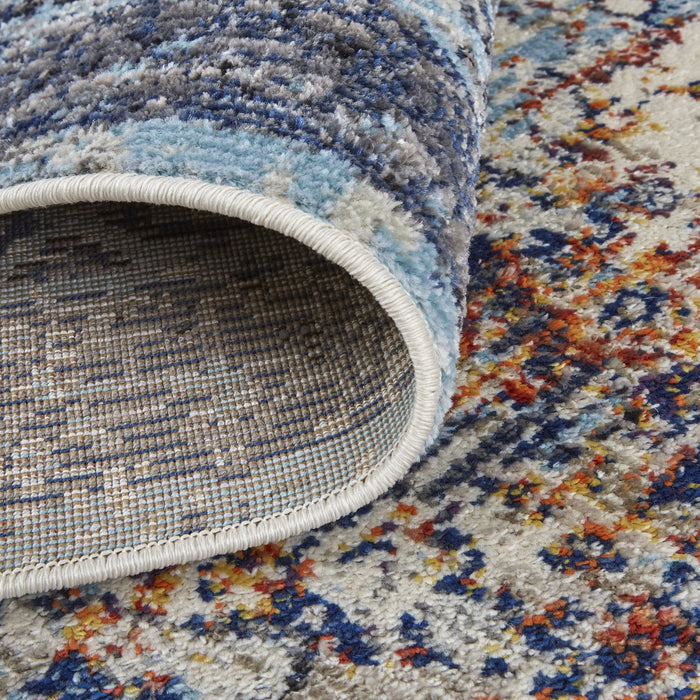 Feizy Bellini I39CQ Rug in Blue / Orange