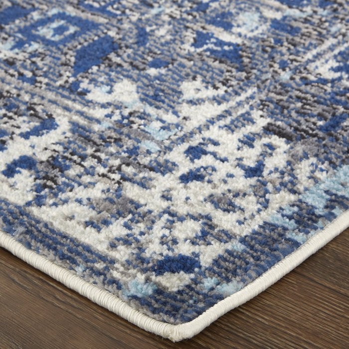 Feizy Bellini I39CQ Rug in Blue / Orange