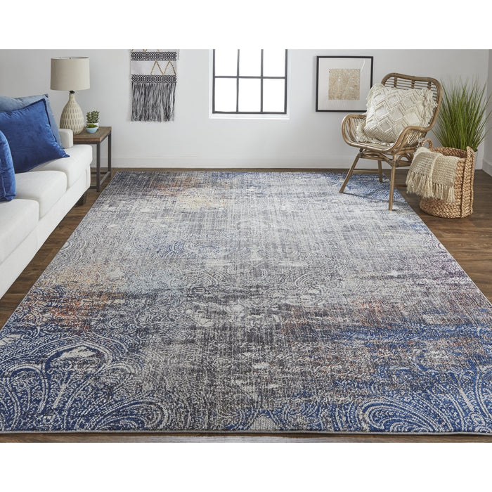 Feizy Bellini I39CV Rug in Blue / Gray