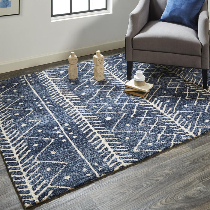 Feizy Colton 8318F Rug in Blue / Beige