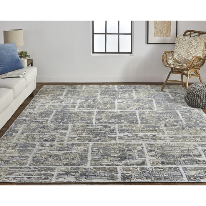 Feizy Elias 6590F Rug in Gray / Ivory