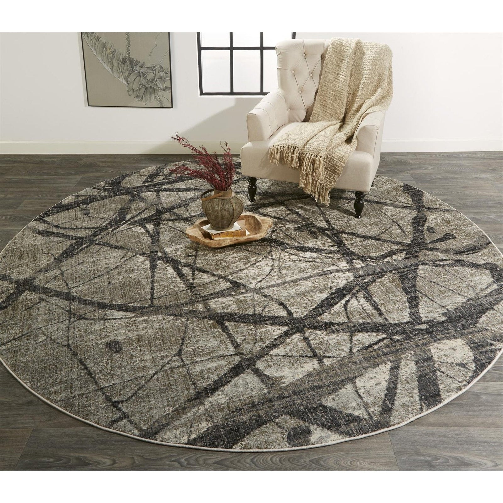 Feizy Kano 3877F Rug in Charcoal/Gray