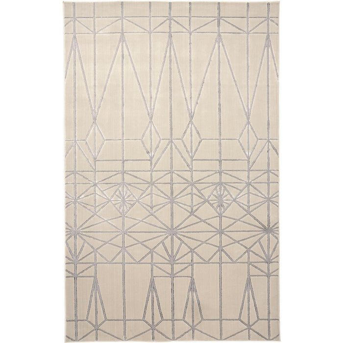 Feizy Micah 3045F Rug in Ivory / Silver