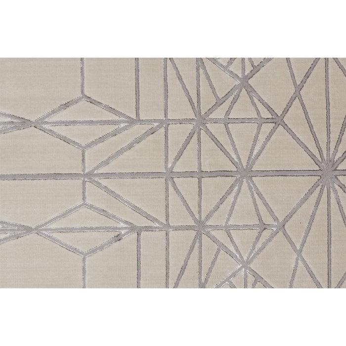 Feizy Micah 3045F Rug in Ivory / Silver