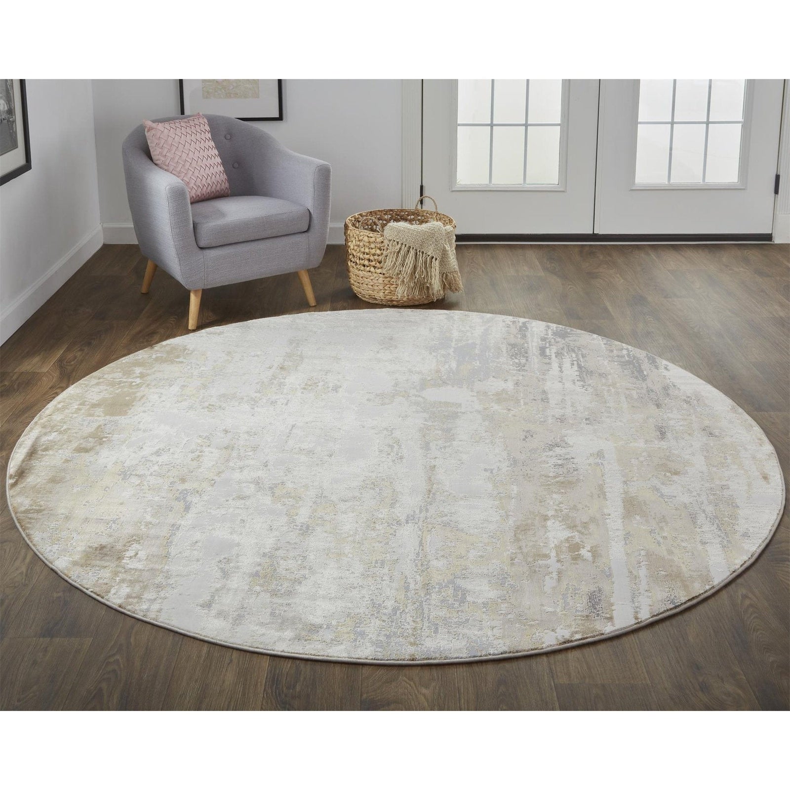 Feizy Parker 3709F Rug in Gray / Beige