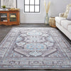 Feizy Percy 39AGF Rug in Gray / Blue