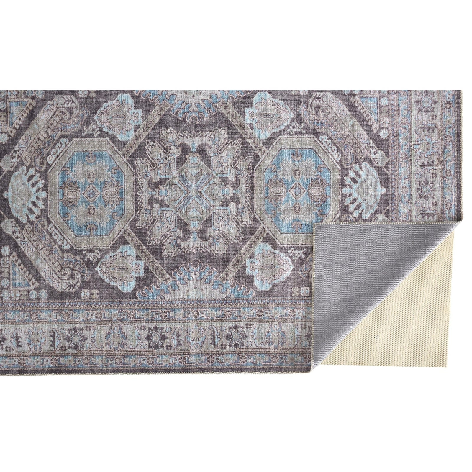 Feizy Percy 39AGF Rug in Gray / Blue