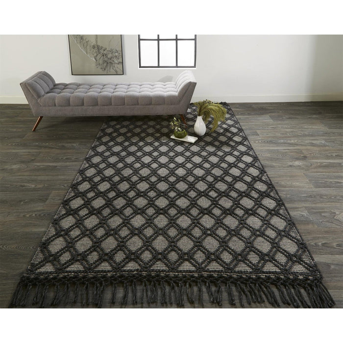 Feizy Phoenix 0808F Rug in Black/Ivory