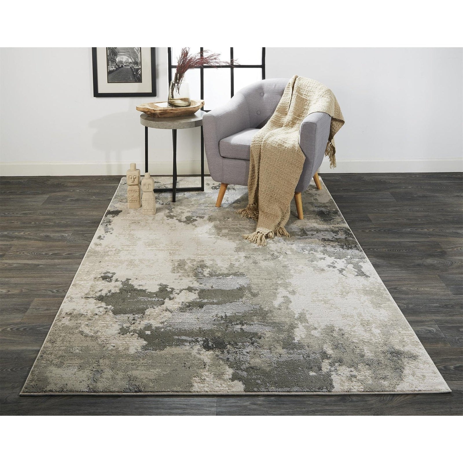 Feizy Prasad 3970F Rug in Gray