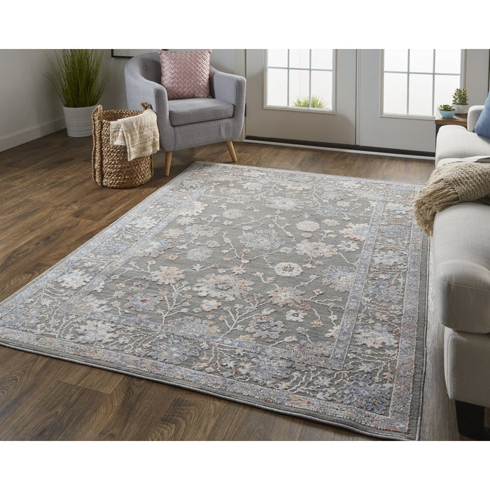 Feizy Thackery 39D2F Rug in Charcoal / Multi