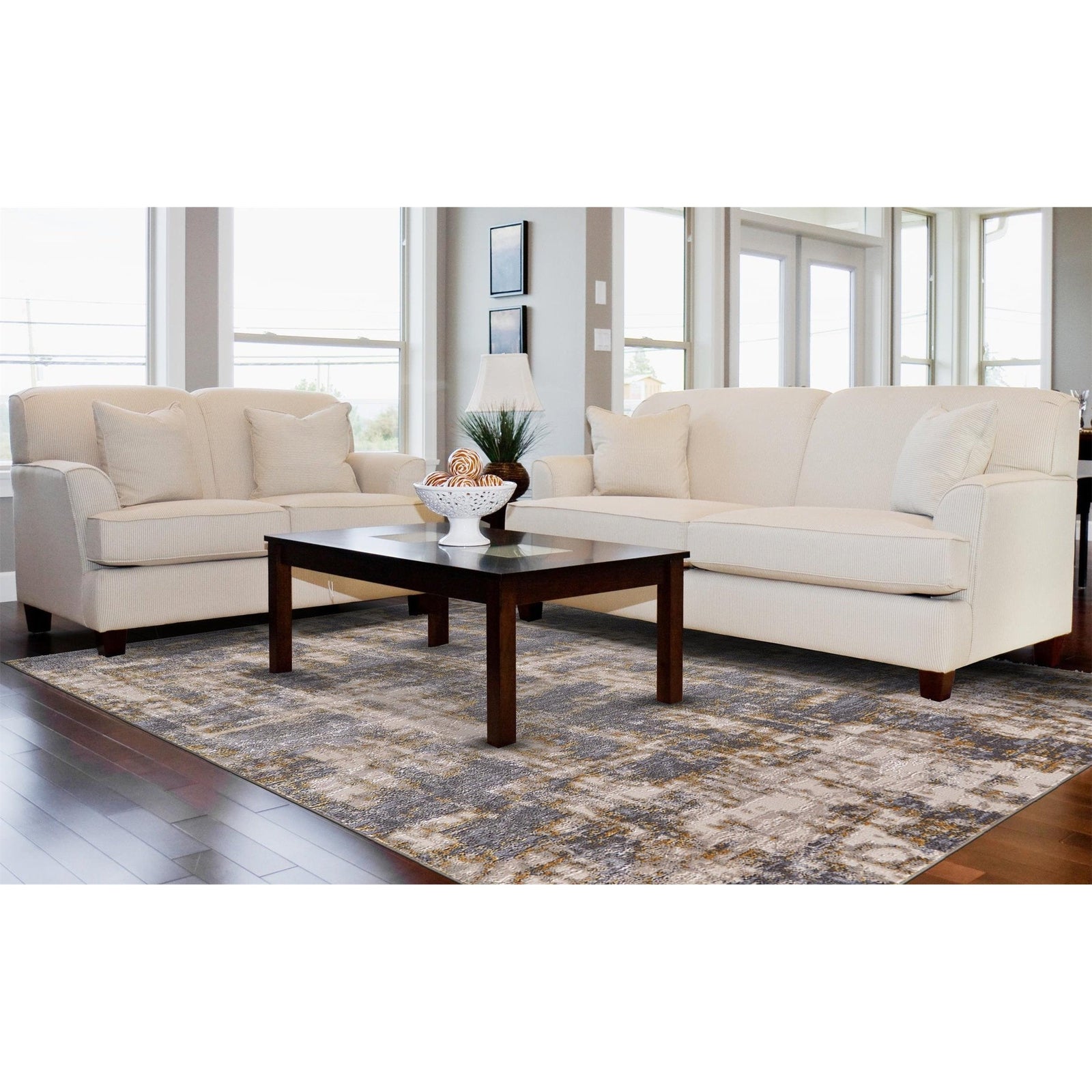 Feizy Waldor 3969F Rug in Gold/Sterling