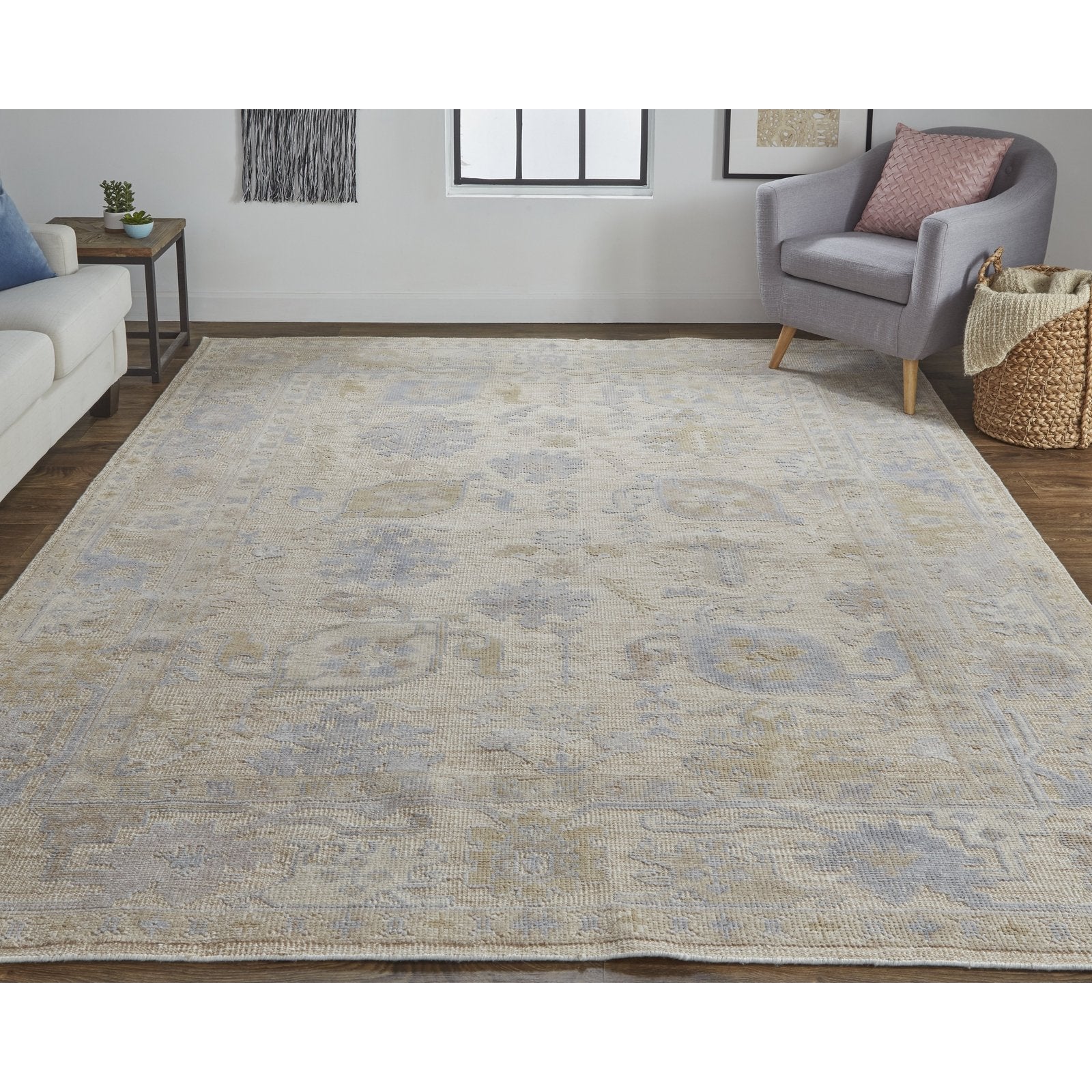 Feizy Wendover 6862F Rug in Tan / Blue