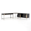 Four Hands Trey L-Shaped Desk System With Filing Credenza