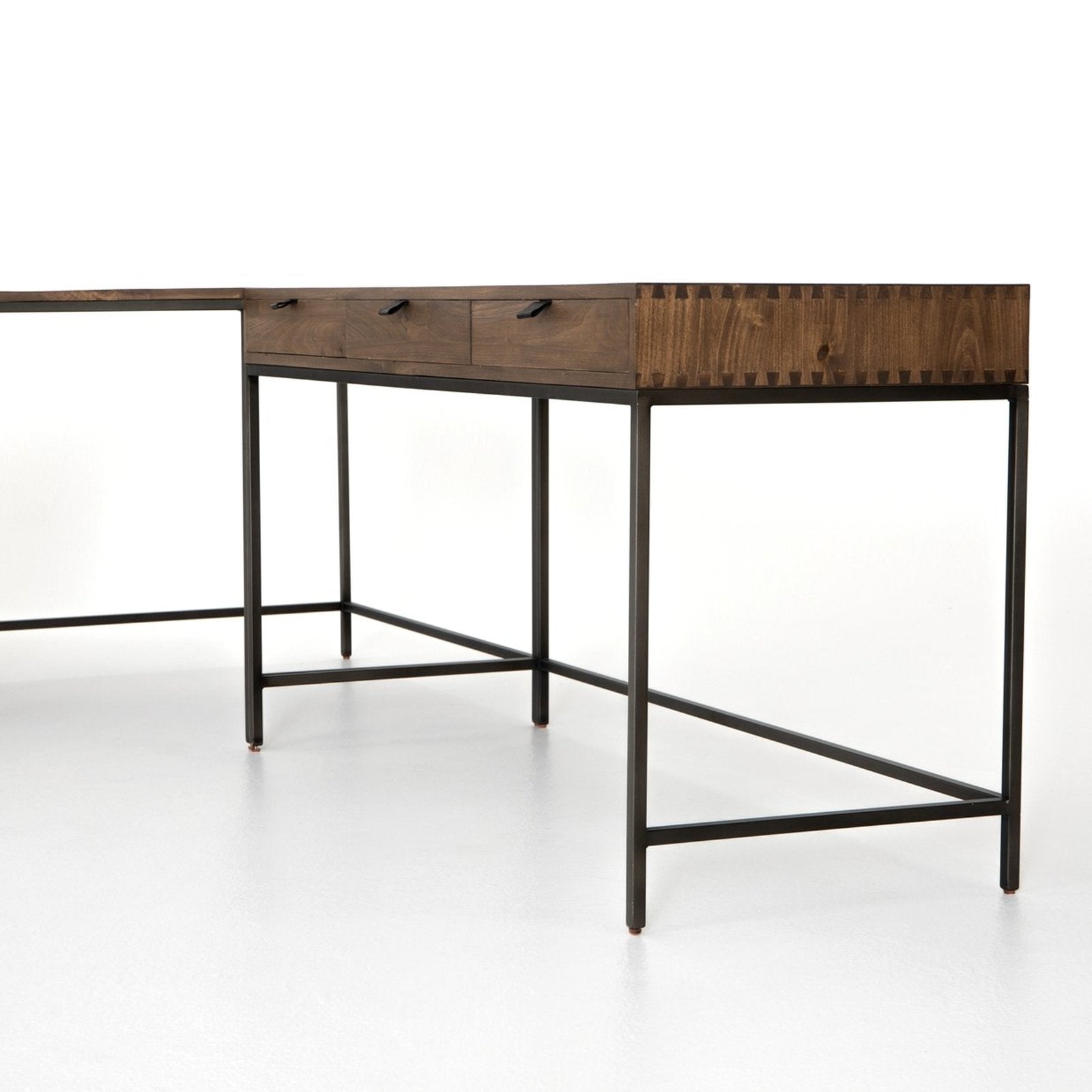 Four Hands Trey L-Shaped Desk System With Filing Credenza