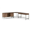 Four Hands Trey L-Shaped Desk System With Filing Credenza