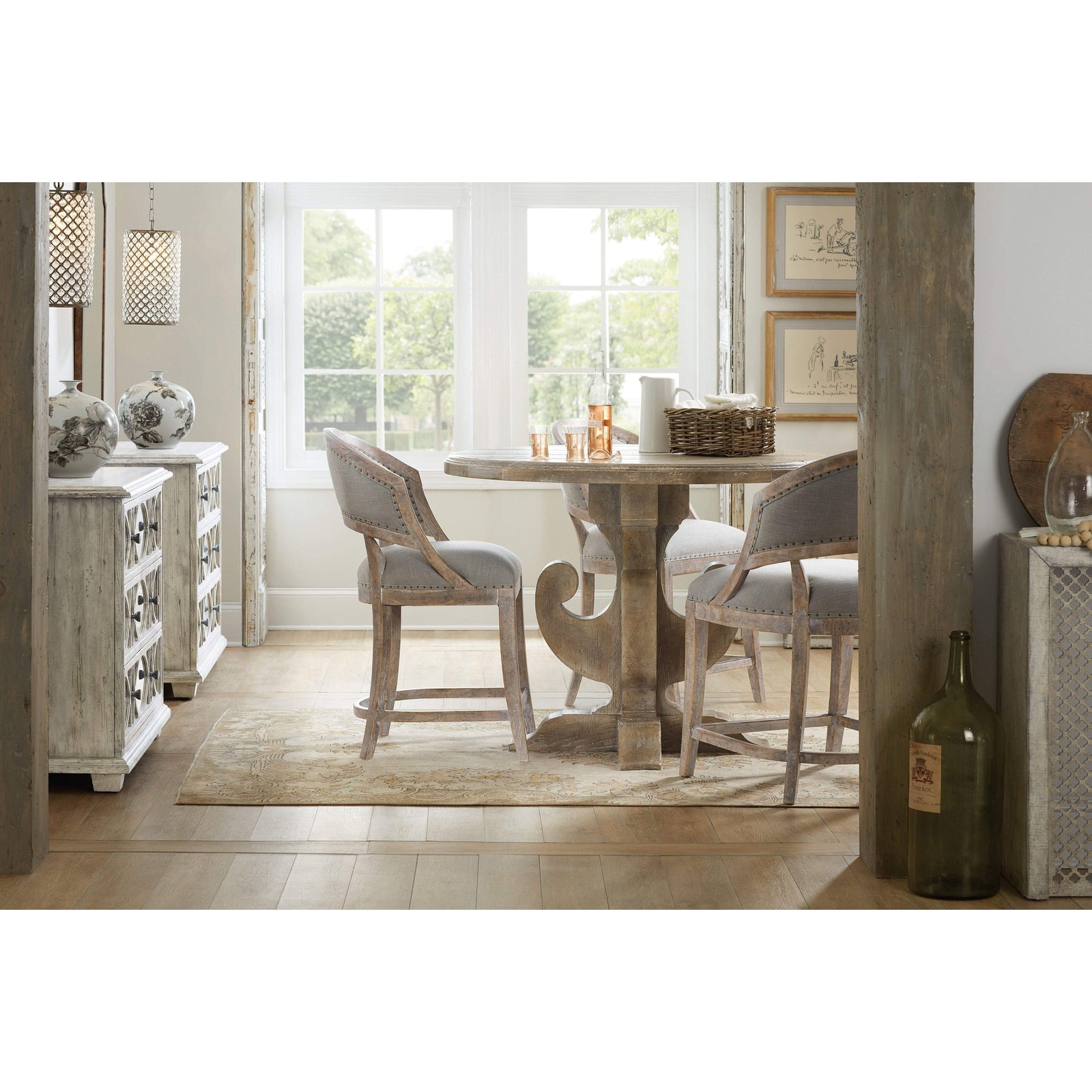 Hooker Furniture Boheme Garnier Barrel Back Counter Stool