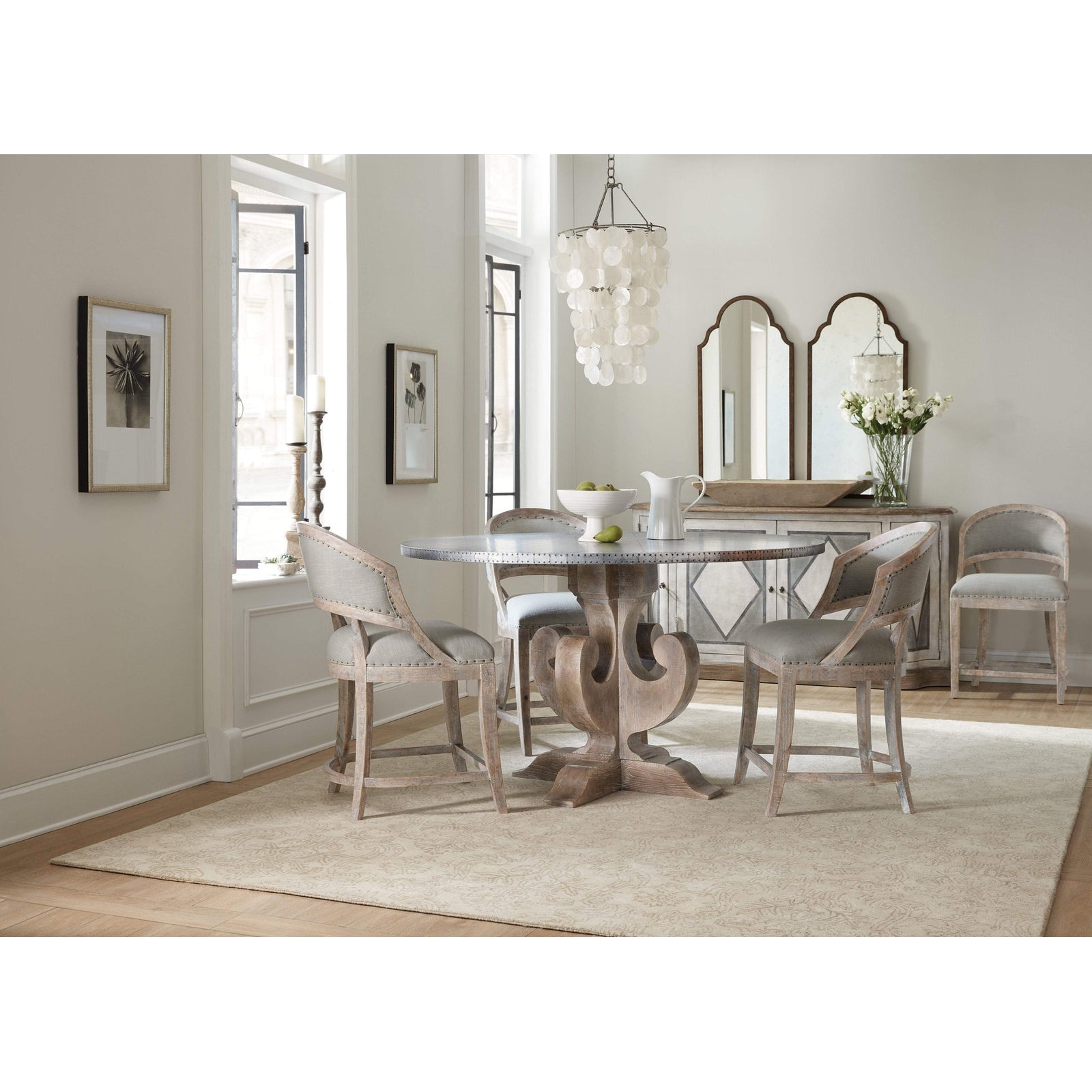 Hooker Furniture Boheme Garnier Barrel Back Counter Stool