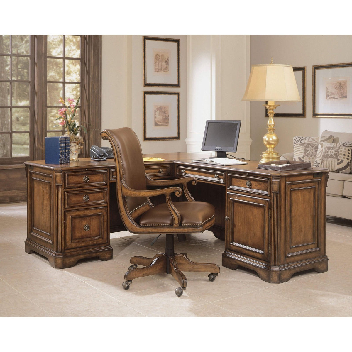 Office Desk + Return Executive desks Home office Furniture - CHERRY 1500