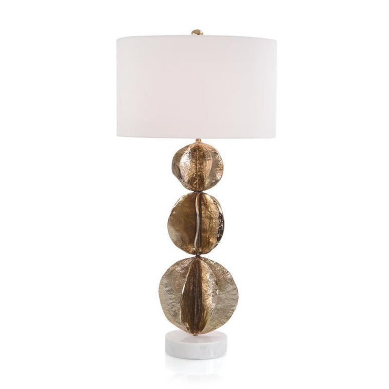 John Richard Three Flowing Wave Spheres Brass Table Lamp — Grayson Living