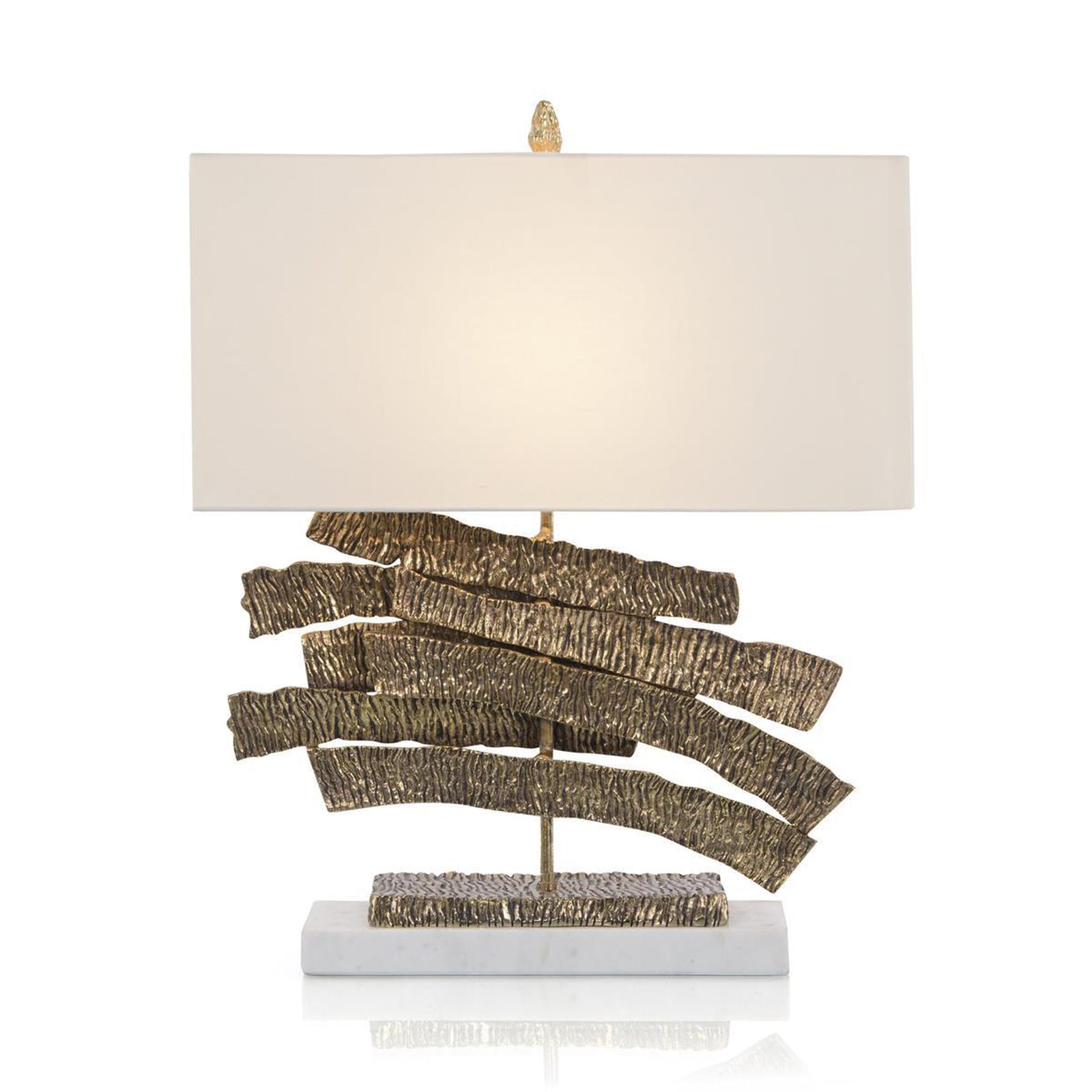 John Richard Brass Crinkle Swoosh Lamp